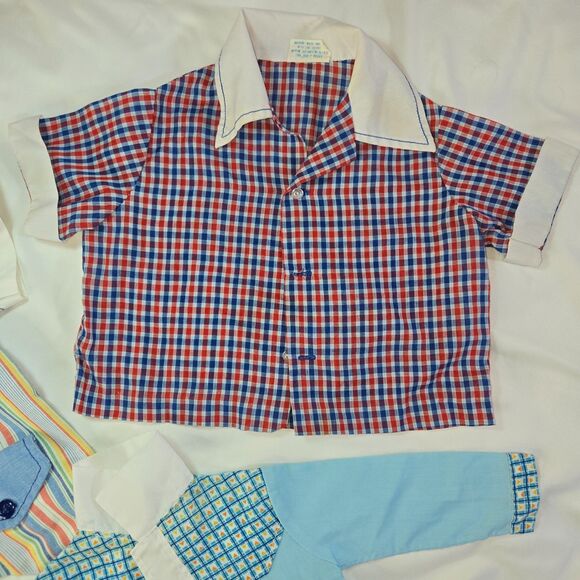 Infant Boy's 9-18 Month Dress Top Lot of 3 Catton Bros Cotton Candy Button Ups - Picture 3 of 16